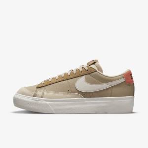 Scarpe Da Ginnastica Donna Nike Blazer Low Platform SP Khaki Beige Chiaro | NK968HZC