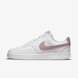 Scarpe Da Ginnastica Donna Nike Court Vision Low Next Nature Bianche Rosa | NK839MVO