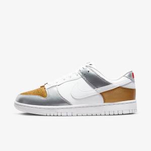 Scarpe Da Ginnastica Donna Nike Dunk Low SE Oro Argento Rosse Bianche | NK648WXA