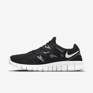 Scarpe Da Ginnastica Donna Nike Free Run 2 Nere Grigie Scuro Bianche | NK597WPC