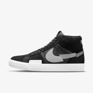 Scarpe Da Ginnastica Donna Nike SB Zoom Blazer Mid Premium Nere Grigie Bianche | NK361STJ