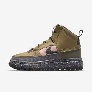 Scarpe Da Ginnastica Uomo Nike Air Force 1 Boot Marroni Verde Oliva Rosa | NK425HBC