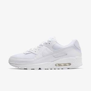 Scarpe Da Ginnastica Uomo Nike Air Max 90 Bianche Grigie Bianche | NK068EFP