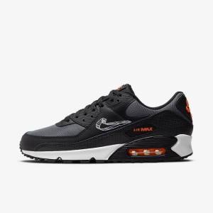 Scarpe Da Ginnastica Uomo Nike Air Max 90 Nere Arancioni Grigie Bianche | NK471SPX