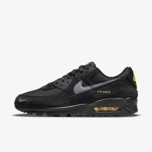 Scarpe Da Ginnastica Uomo Nike Air Max 90 Nere Gialle Metal Grigie | NK582RAS