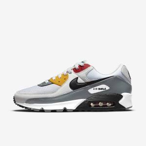 Scarpe Da Ginnastica Uomo Nike Air Max 90 Premium Bianche Grigie Nere | NK659KQL