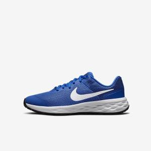 Scarpe Running Bambino Nike Revolution 6 Older Strada Blu Reale Nere Bianche | NK748SOZ