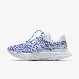 Scarpe Running Donna Nike React Infinity Run 3 By You Custom Strada Bianche Blu Bianche | NK024YMW