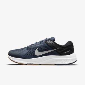 Scarpe Running Uomo Nike Air Zoom Structure 24 Strada Blu Nere Ossidiana Scuro Grigie | NK568UEP