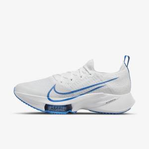 Scarpe Running Uomo Nike Air Zoom Tempo NEXT% Strada Bianche Platino Nere Blu | NK526YCR