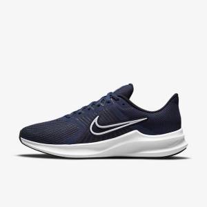 Scarpe Running Uomo Nike Downshifter 11 Strada Blu Marino Ossidiana Scuro Bianche | NK024TYQ