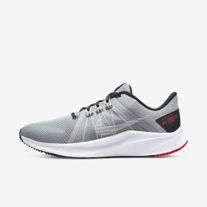 Scarpe Running Uomo Nike Quest 4 Strada Grigie Chiaro Nere Rosse Bianche | NK984ZJU