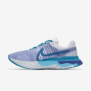 Scarpe Running Uomo Nike React Infinity Run 3 By You Custom Strada Bianche Blu Bianche | NK571GAY