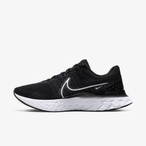 Scarpe Running Uomo Nike React Infinity Run Flyknit 3 Strada Nere Bianche | NK693LCY