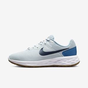 Scarpe Running Uomo Nike Revolution 6 (Extra Larghe) Platino Blu Scuro Blu | NK516TPQ