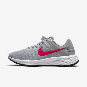 Scarpe Running Uomo Nike Revolution 6 FlyEase Next Nature Easy On-Off Strada Grigie Chiaro Grigie Scuro Rosse | NK413ZAO