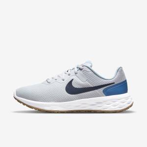 Scarpe Running Uomo Nike Revolution 6 Next Nature Strada Platino Blu Scuro Blu | NK248RDH