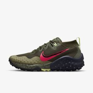 Scarpe Running Uomo Nike Wildhorse 7 Trail Khaki Verde Oliva Ossidiana Rosse | NK930DVA