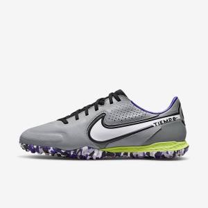 Scarpe da Calcio Donna Nike React Tiempo Legend 9 Pro TF Turf Grigie Chiaro Bianche | NK291ZPK