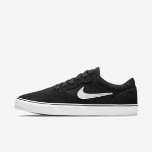 Scarpe da Skate Donna Nike SB Chron 2 Nere Bianche | NK031YHL