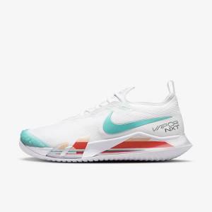 Scarpe da Tennis Donna Nike NikeCourt React Vapor NXT Hard Court Bianche Rosse Bordeaux Verde Acqua | NK296NEF