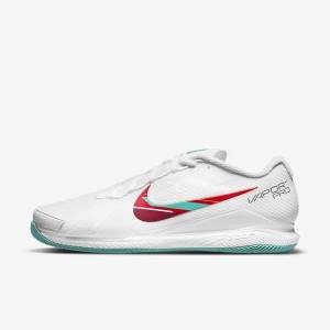 Scarpe da Tennis Uomo Nike NikeCourt Air Zoom Vapor Pro Hard-Court Bianche Rosse Bordeaux Verde Acqua | NK721UEN