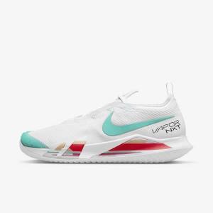 Scarpe da Tennis Uomo Nike NikeCourt React Vapor NXT Hard-Court Bianche Rosse Bordeaux Verde Acqua | NK108JYH