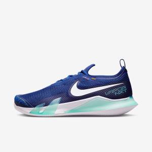 Scarpe da Tennis Uomo Nike NikeCourt React Vapor NXT Clay Court Blu Reale Blu Verde Acqua Arancioni Bianche | NK409OPX