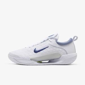 Scarpe da Tennis Uomo Nike NikeCourt Zoom NXT Hard Court Bianche Grigie Blu Marino | NK381KDH