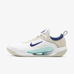 Scarpe da Tennis Uomo Nike NikeCourt Zoom NXT Hard Court Bianche Beige Chiaro Verde Acqua Blu Reale Blu | NK983HWN